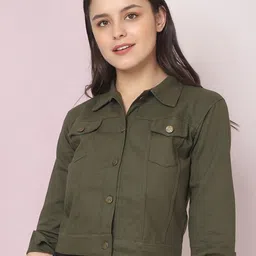 DIMPY GARMENTS Women Lightweight Denim Jacket with Embroidered-image-50