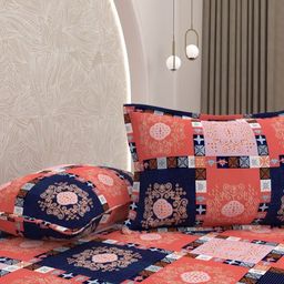 Pure Decor Ethnic Motifs Printed 200 TC Queen Flat Bedsheet with 2 Pillow Covers-picture-38