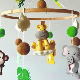 BABBLE WRAP Infants Hand Stitch Nursery Musical Cot Mobile Arm Battery Operated Music Box image 4