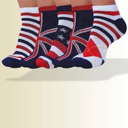 MJE Men Pack Of 5 Patterned Cotton Ankle Length Socks-image-75
