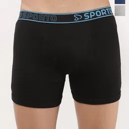 Sporto by Macho Men Pack Of 3 Outer Elastic Trunks Sprto_M1030-B(1)-Dnm(1)-G(1)-L-B_Dnm_G-picture-33