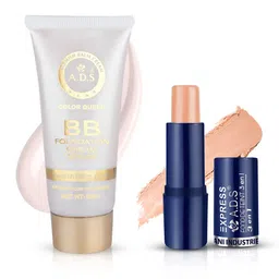 A.D.S Flawless Finish Foundation & Concealer Stick Combo-60ml + 15g - Shade-02 image 1