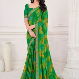 House of Pataudi Abstract Printed Saree With Blouse-image-91