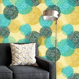 ArtzFolio Printed UV-Resistant Anti-Bacterial Colored Circles From Lines Peel & Stick Wallpaper-image-99