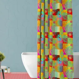 ArtzFolio Green & Red Printed Waterproof Shower Curtain-image-61
