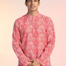 Prakatha Floral Printed Mandarin Collar Short Kurta-picture-35
