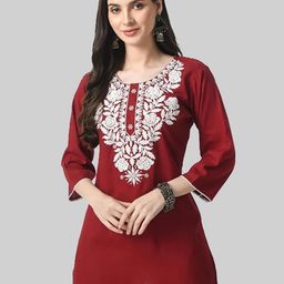 Aura Glam Floral Embroidered Kurti-image-23