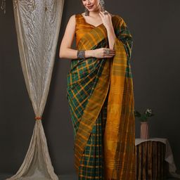 IndianRang Checked Woven Design Saree-picture-48