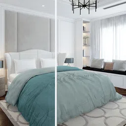 Monte Carlo Green & Sea Green AC Room 110 GSM Double Bed Comforter-image-14