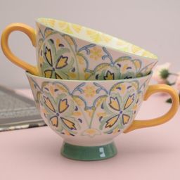 Peppy Little Things Off White & Yellow Printed Ceramic Glossy Cups-image-36