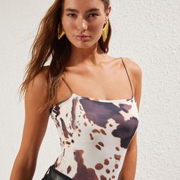 Trendyol Printed Shoulder Straps Bodysuit-25
