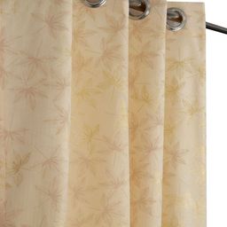 Aura Cream-Coloured 2 Pcs Floral Printed Room Darkening Velvet Long Door Curtains-picture-24