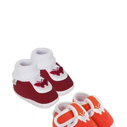 NESKA MODA 12 To 18 Month Non Slip Baby Boys & Baby Girls Pack Of 2 Pair Cotton Butterfly Booties-50