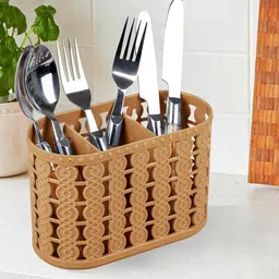 Kuber Industries Beige Pack of 6 Self Design Stationery Organizer With 3 Compartments-16