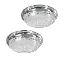 POSHIFY Pack of 2 Pure German Silver Pooja Plate-image-94