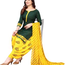 Unstitched Crepe Salwar Suit Material Printed-image-90