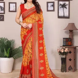 The Textile Hub Floral Printed Beads and Stones Saree-image-63