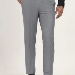 METAL Men Textured Slim Fit Trousers-picture-42