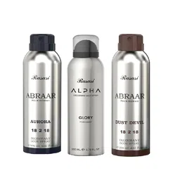 Rasasi Set Of 3 Abraar Aurora, Dust Devil & Glory Deodorant Spray - 200ml Each image 1