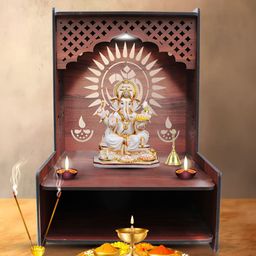OLIVE TREE Brown Textured Wooden Home Temple-picture-24