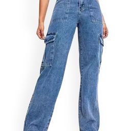 BAESD Women Comfort Regular Fit Mid-Rise Cargo Stretchable Jeans-picture-13