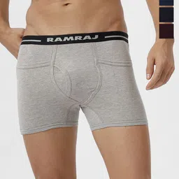 Ramraj Men Pack of 4 Solid Cotton Fine Jersey Plus Size Target Trunks-4