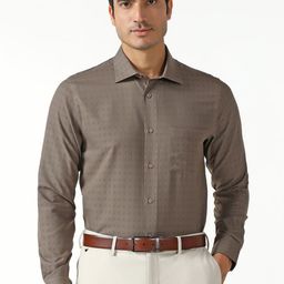 Blackberrys Men India Slim Fit Textured Spread Collar Formal Shirt-image-27