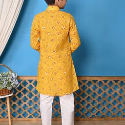 NFC CREATION Boys Floral Printed Regular Kurta with Pyjamas image 4