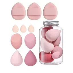 Facejewel Makeup Sponge Set - Blender Egg Case + Soft Sponge + Dabba + Finger Sponge-image-34