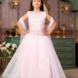 Aarika Girls Embroidered Ready to Wear Lehenga & Blouse With Dupatta-picture-8