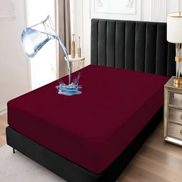 RRC Maroon Terry Water Resistant Mattress Protector-picture-13