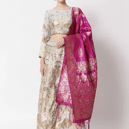 DIVASTRI Semi-Stitched Lehenga & Unstitched Blouse With Dupatta-picture-28