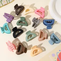 DIVASTRI Women Matte D-Shape Claw Clips Pack of 8-picture-28