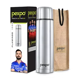 Pexpo Silver-Toned Single Stainless Steel Water Bottle-picture-42