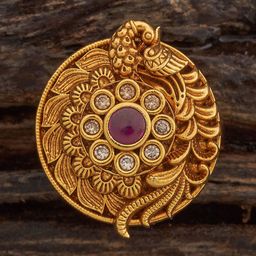 Kushal's Fashion Jewellery Gold-Plated Stone-Studded Antique Adjustable Finger Ring-image-72