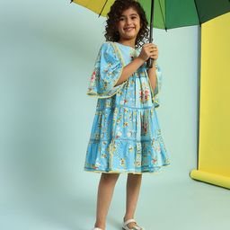 Biba Girls Floral Print A-Line Dress-picture-1