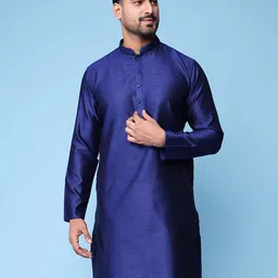 AURIK Men Solid Festive Silk Straight Kurta-picture-23