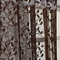 Galaxy Home Decor Brown Set of 2 Sheer Door Curtain-image-97