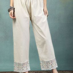 Clora Creation Women Floral Hem Design Straight Palazzos-picture-33