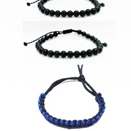 Dynamic Retail Global Men Set Of 3 Wraparound Bracelets-image-73