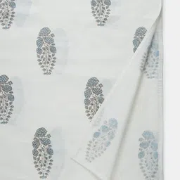Fabindia White & Blue Floral 180 TC Cotton Single Bedsheet Set 1.5 m x 2.5 m-image-75