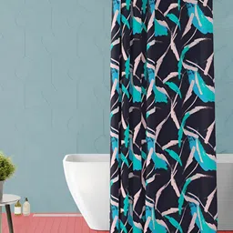ArtzFolio Black & Blue Printed Waterproof Shower Curtain-picture-16