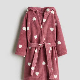H&M Red And White Fleece Dressing Gown-picture-34
