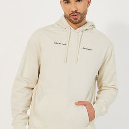 Styli Minimal Typography Printed Hooded Fleece Relaxed Fit Pullover Sweatshirt-image-43