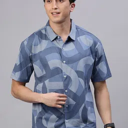 Classic Polo Men Opaque Printed Casual Shirt-image-43
