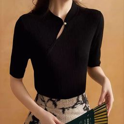 StyleCast Women Mandarin Collar T-shirt-image-71