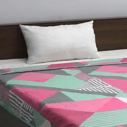 Steve & Anderson Multicoloured Geometric AC Room 150 GSM Single Bed Dohar-picture-1