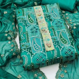 ASISA Embroidered Organza Unstitched Dress Material-image-79