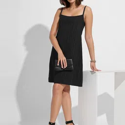all about you Women Texture Shoulder Straps Dress-image-33