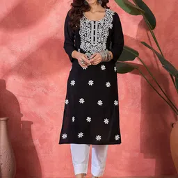 Sangria Women Embroidered Straight Kurta-46